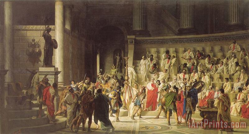The Last Senate of Julius Caesar painting - Raffaele Giannetti The Last Senate of Julius Caesar Art Print