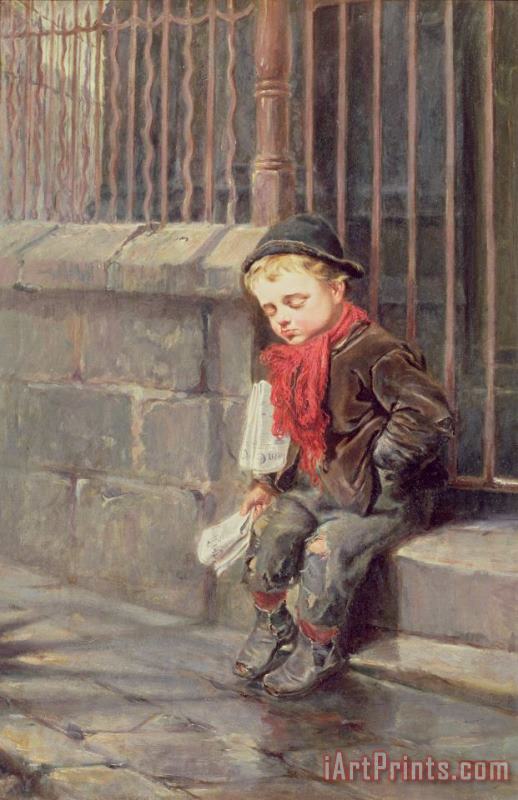 Ralph Hedley The News Boy Art Painting