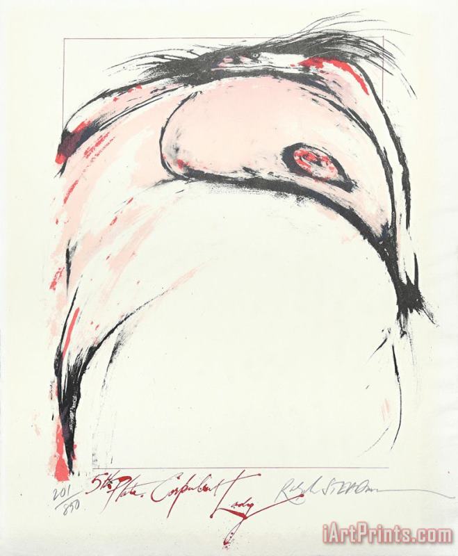 Ralph Steadman 5th Plate. Corpulent Lady., Ca. 1970 Art Print