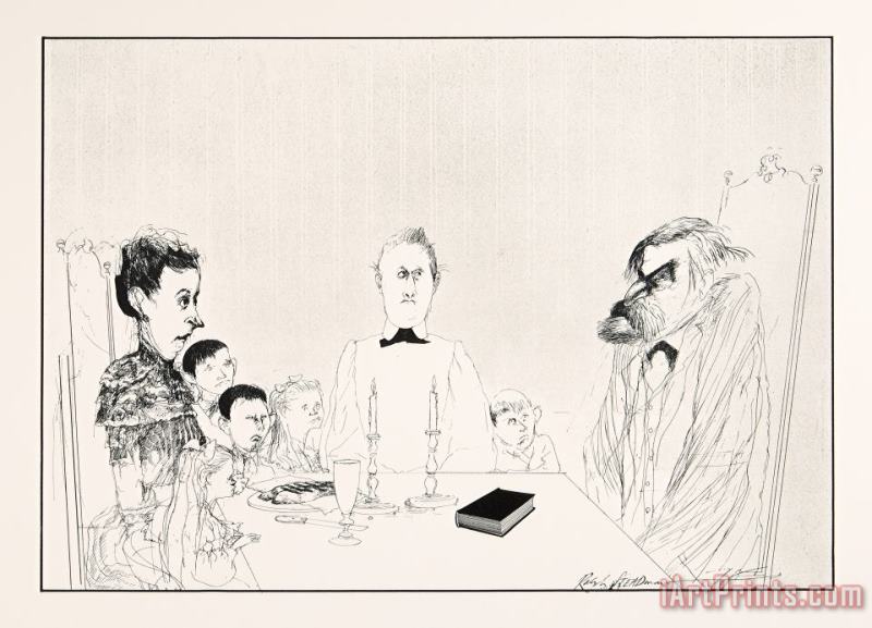 Dinnertime, 1979 painting - Ralph Steadman Dinnertime, 1979 Art Print