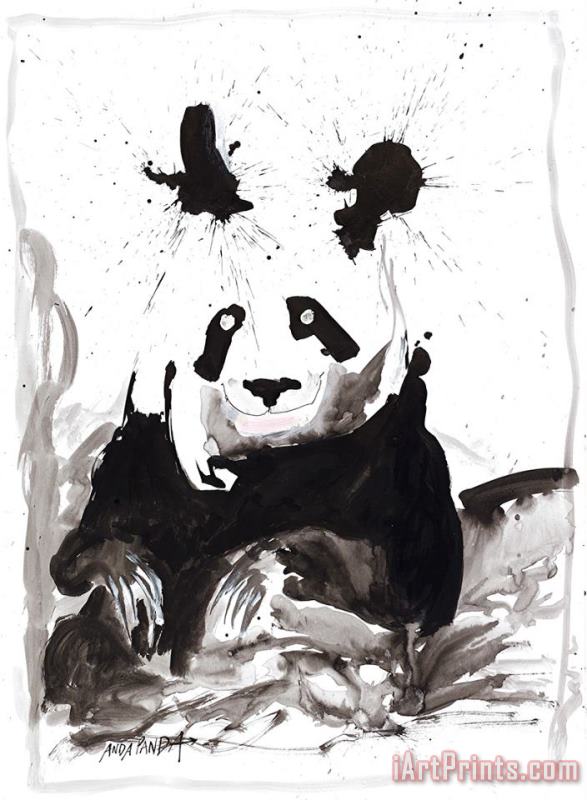 Giant Panda, 2017 painting - Ralph Steadman Giant Panda, 2017 Art Print