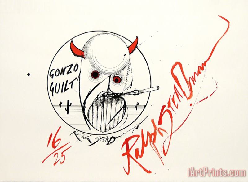 Ralph Steadman Gonzo Guilt! (hunter S. Thompson.), 2006 Art Print