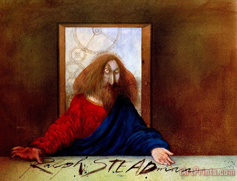 Ralph Steadman I Leonardo Cover Art Painting