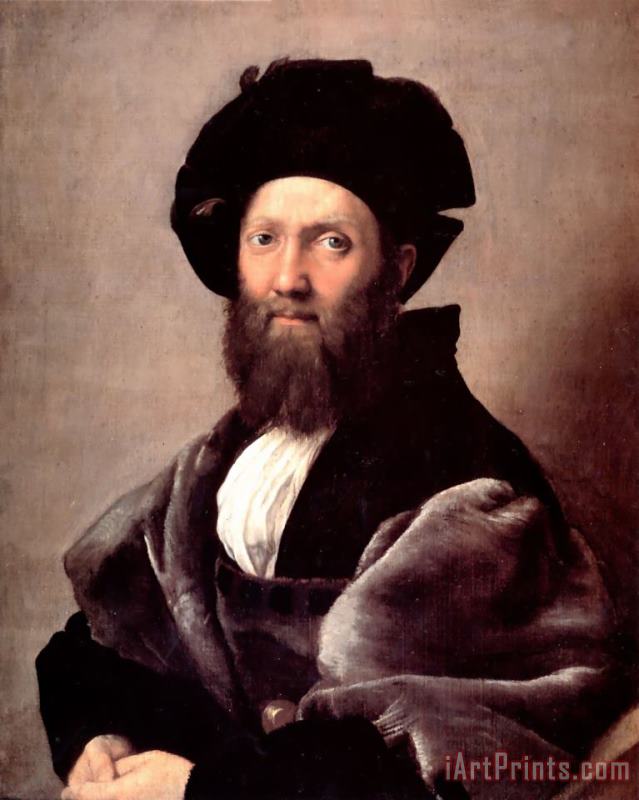 Portrait of Baldassare Castiglione painting - Raphael Portrait of Baldassare Castiglione Art Print