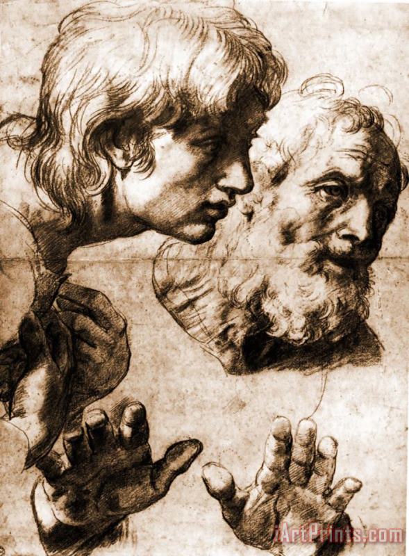 Raphael Studies for The Transfiguration Art Painting
