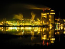 Raymond Gehman A Time Exposure Taken at Night of The Mill And The River
