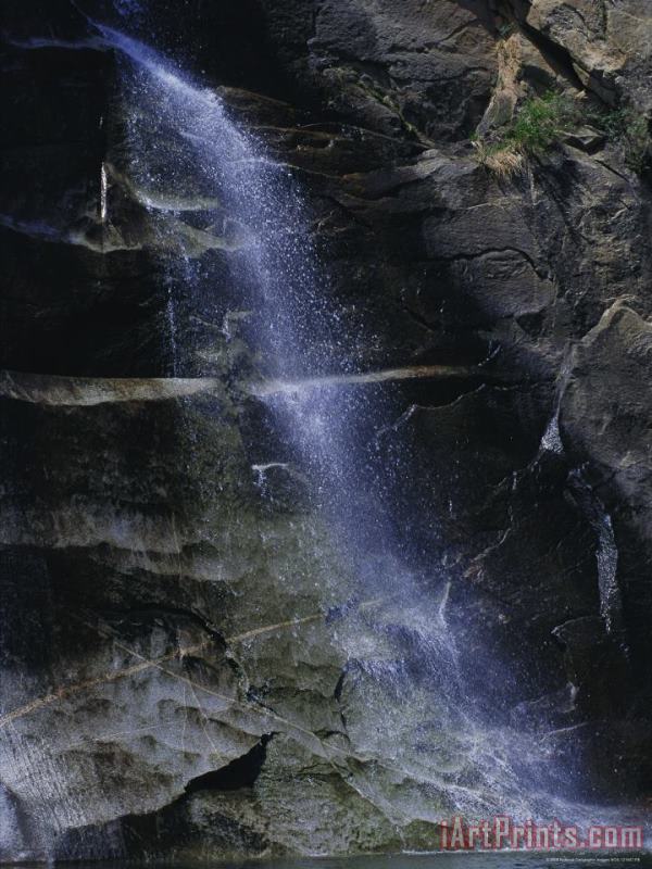 Black Dragon Waterfall Cascades Down Yan Mountain painting - Raymond Gehman Black Dragon Waterfall Cascades Down Yan Mountain Art Print