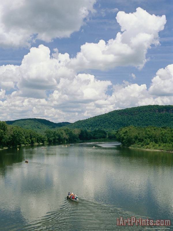 Raymond Gehman Canoeists on The Susquehanna River Near The Endless Mountains Art Painting