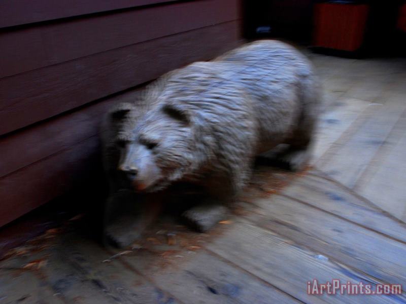 Raymond Gehman Carved Bear by Visitor Center in Muir Woods National Monument Ca Art Painting
