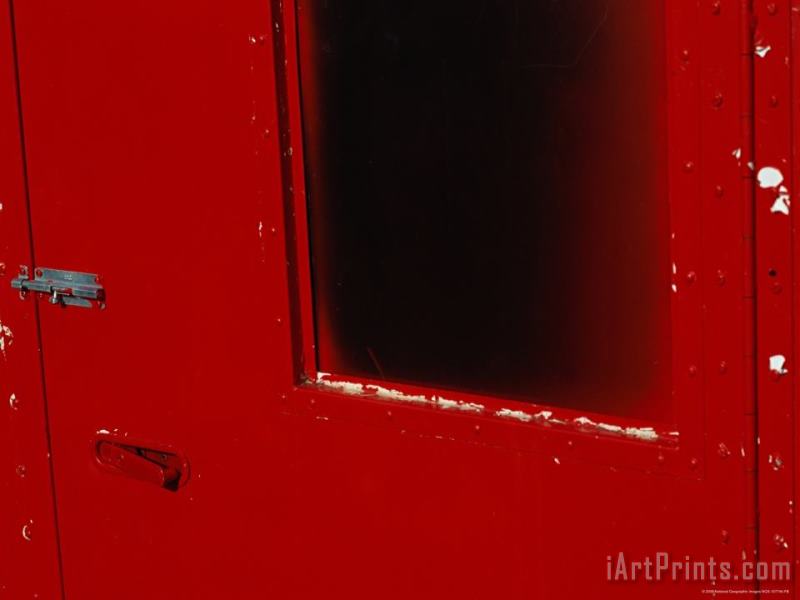Close View of a Bright Red Door painting - Raymond Gehman Close View of a Bright Red Door Art Print