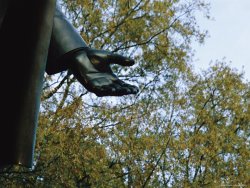 Raymond Gehman Detail of Bronze Statue of Theodore Roosevelt with Yellow Oak Leaves
