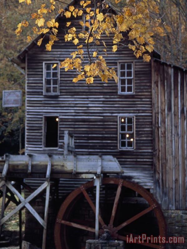 Raymond Gehman Fully Operational Grist Mill Sells Its Products to Park Visitors Art Print