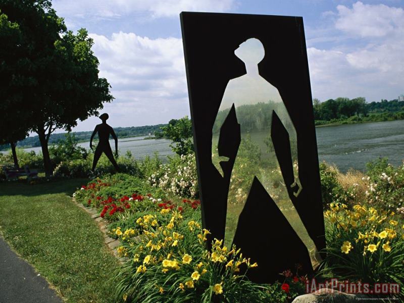Modern Sculpture in a Garden on The Banks of The Susquehanna River painting - Raymond Gehman Modern Sculpture in a Garden on The Banks of The Susquehanna River Art Print