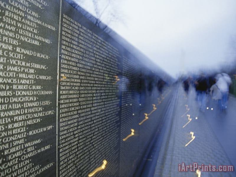 Raymond Gehman Names of Fallen Soldiers Inscribed in Granite at The Vietnam Memorial Art Print