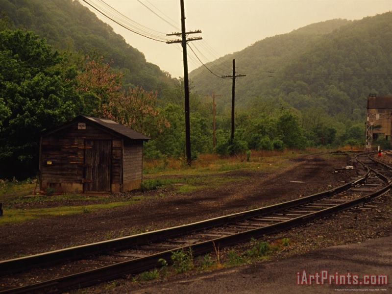 Raymond Gehman Railroad Through The Old Town of Thurmond West Virginia Art Print