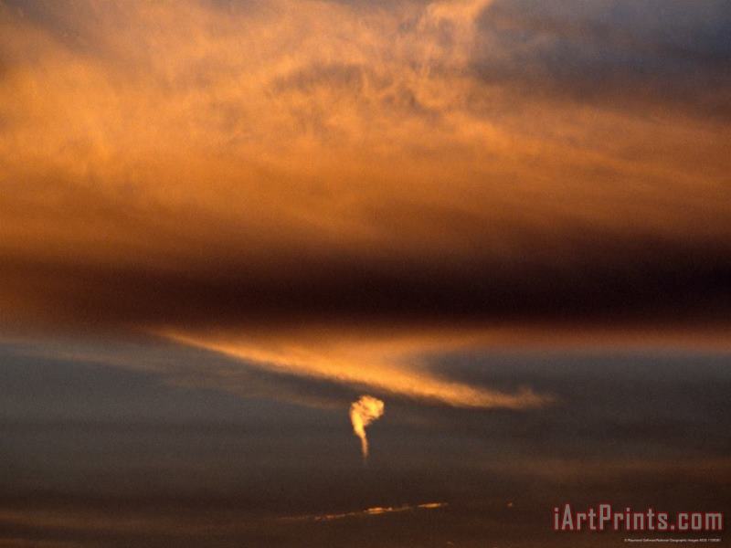 Raymond Gehman Strange Comma Like Cloud Formation at Sunset Art Painting