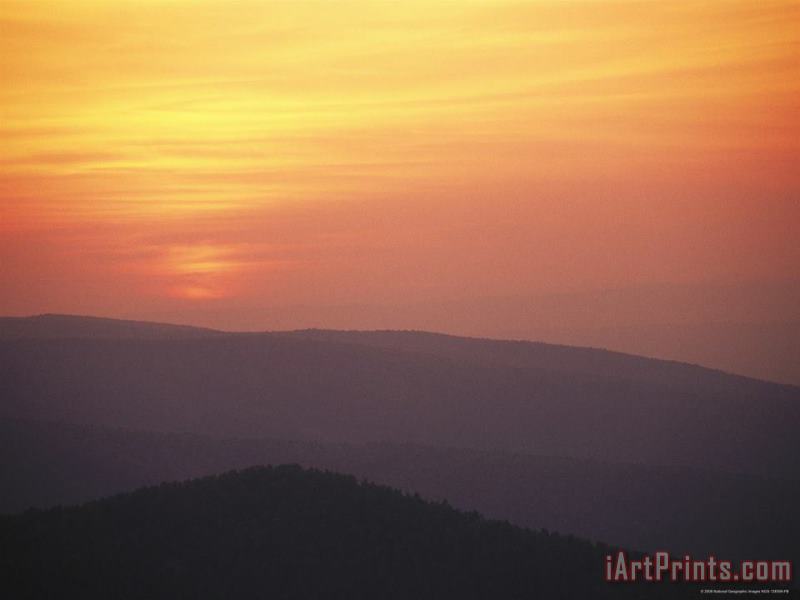 Sunset From Ravens Roost Overlook painting - Raymond Gehman Sunset From Ravens Roost Overlook Art Print