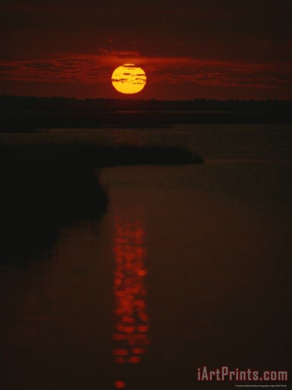 Sunset Over Assateague Channel painting - Raymond Gehman Sunset Over Assateague Channel Art Print