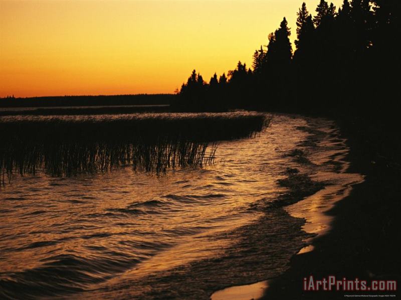 Sunset Over Clear Lake painting - Raymond Gehman Sunset Over Clear Lake Art Print