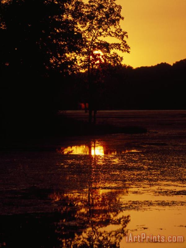 Sunset Over Hematite Lake painting - Raymond Gehman Sunset Over Hematite Lake Art Print