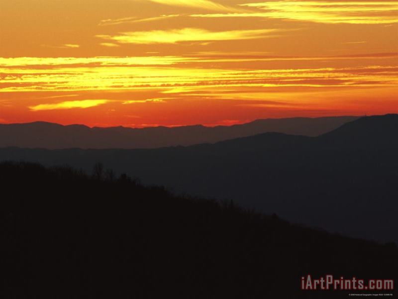 Sunset Over Powell Mountain painting - Raymond Gehman Sunset Over Powell Mountain Art Print