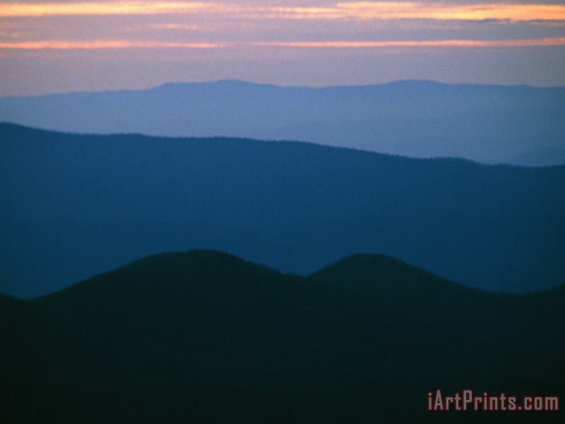 Sunset Over The Blue Ridge Mountains painting - Raymond Gehman Sunset Over The Blue Ridge Mountains Art Print