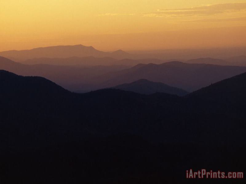 Raymond Gehman Sunset Over The Smoky Mountains Seen From Max Patch Art Painting