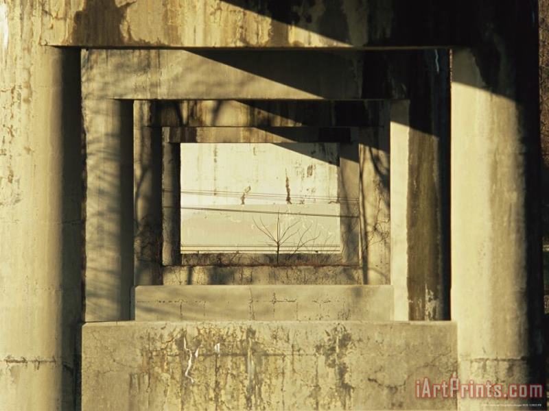The Underneath Side of The James River Bridge painting - Raymond Gehman The Underneath Side of The James River Bridge Art Print