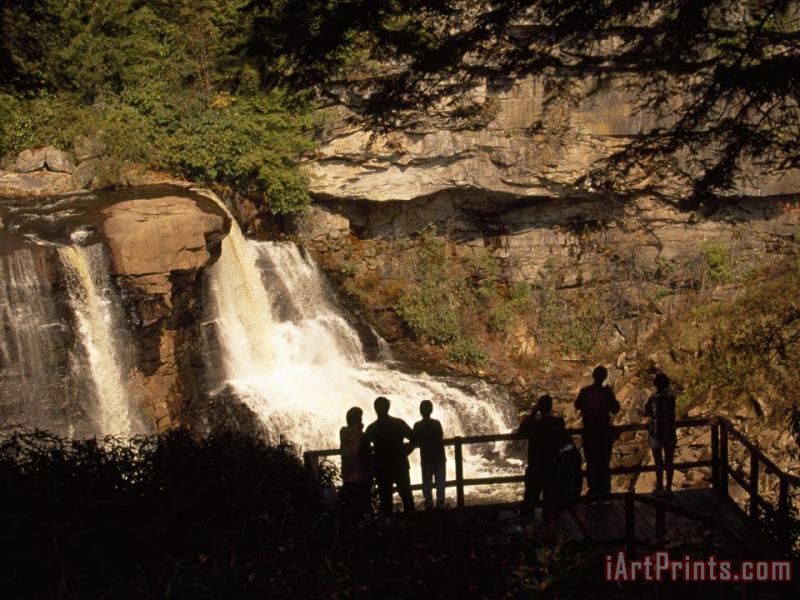 Raymond Gehman Tourists Watching The Cascading Water of Blackwater Falls Art Print