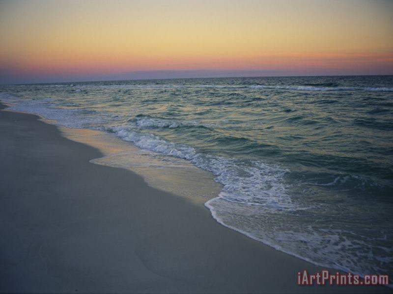 Twilight on a Peaceful Ocean Beach painting - Raymond Gehman Twilight on a Peaceful Ocean Beach Art Print