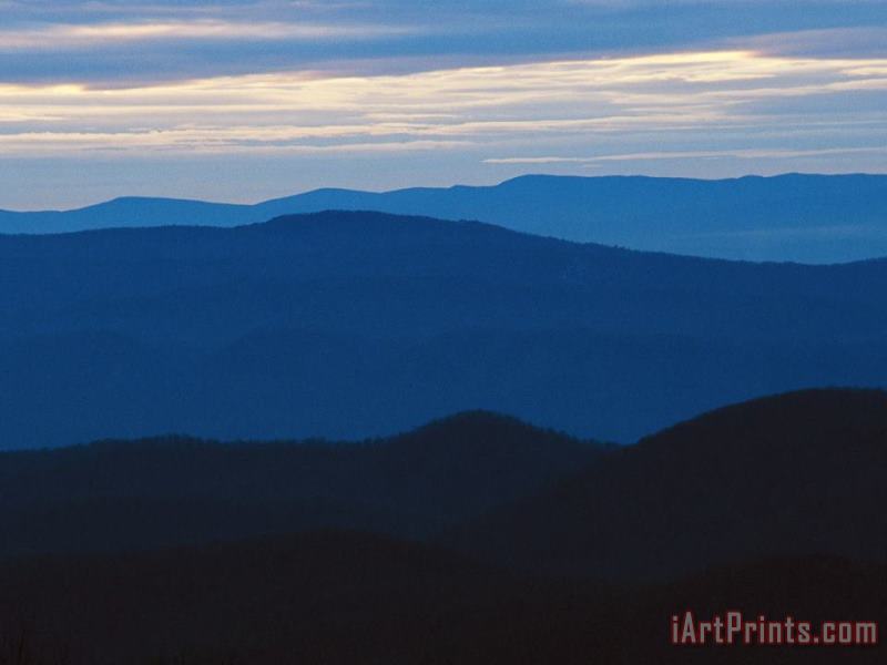 Raymond Gehman Twilight View of The Blue Ridge Mountains From Big Meadows Art Painting