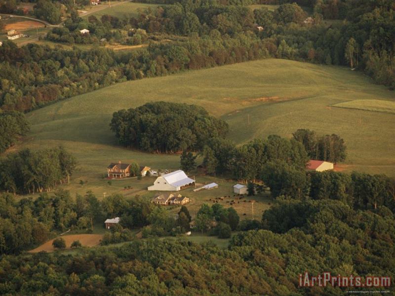 Raymond Gehman View of a Farm in The Rolling Foothills of The Piedmont Region Art Print