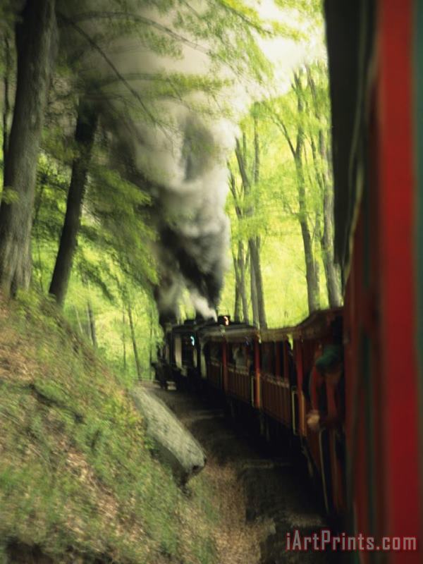 Raymond Gehman View of The Cass Scenic Railroad Train From The Caboose Art Print