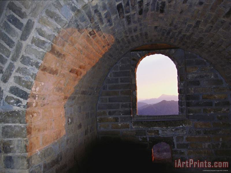 Raymond Gehman View Through a Window in a Tower on The Great Walls Mutianyu Segment Art Painting