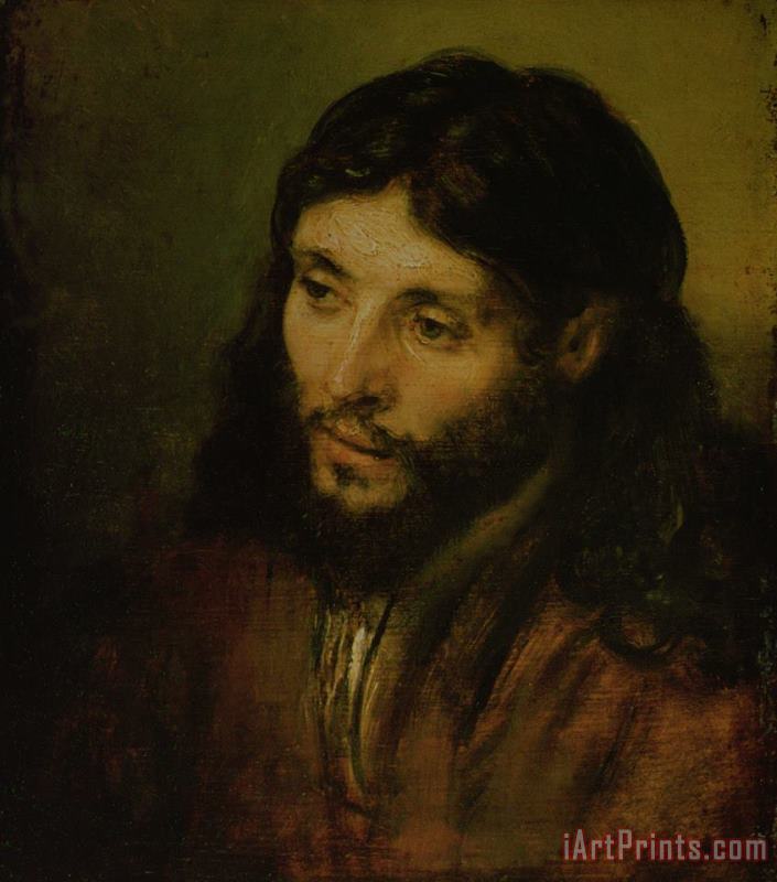 Head of Christ painting - Rembrandt Head of Christ Art Print