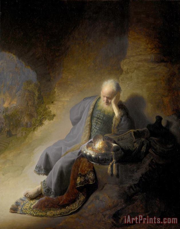 Rembrandt Jeremiah Lamenting The Destruction of Jerusalem Art Print
