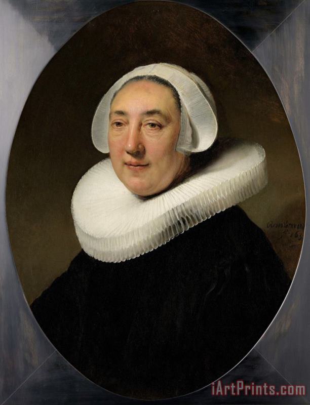 Portrait of Haesje Van Cleyburgh painting - Rembrandt Portrait of Haesje Van Cleyburgh Art Print