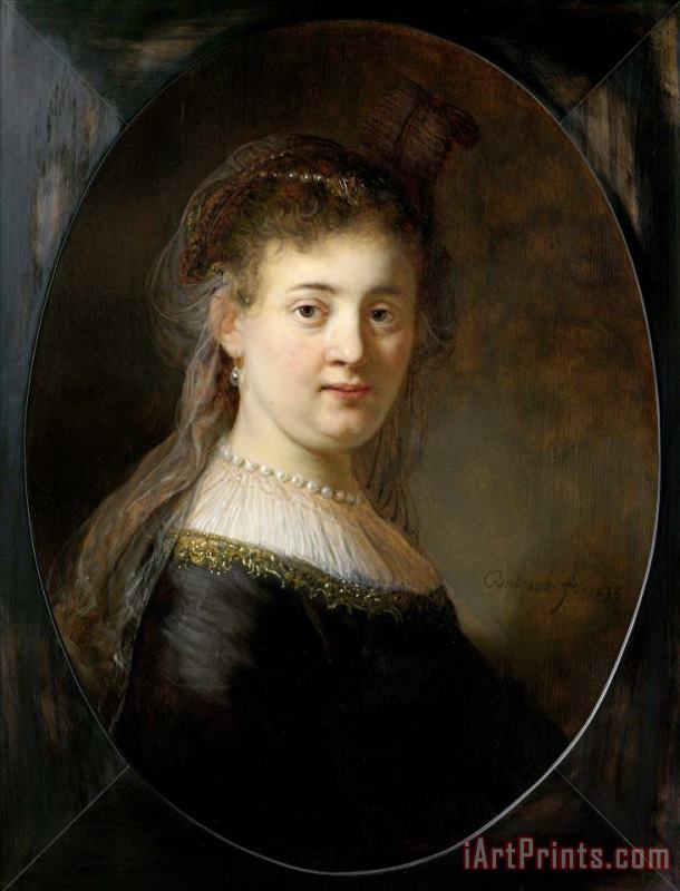 Rembrandt Portrait of Saskia Van Uylenburgh (16121642) Art Print