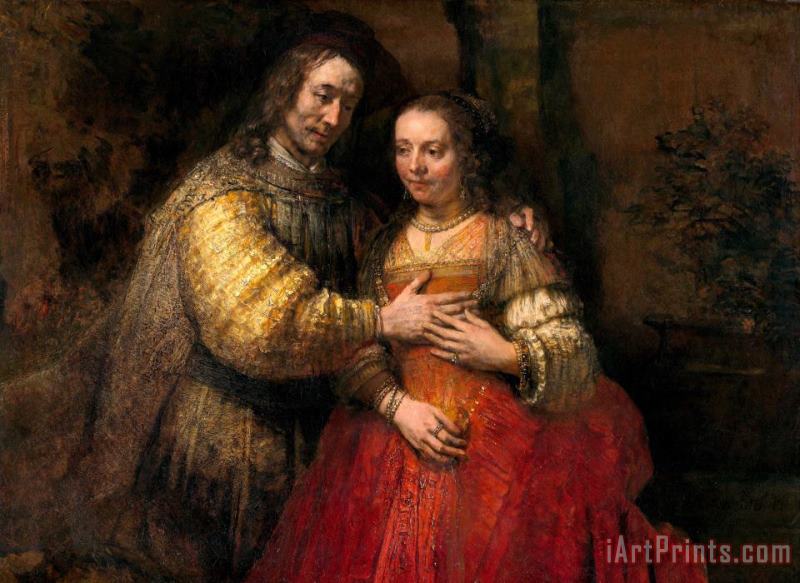 Rembrandt Portrait of Two Figures From The Old Testament, Known As 'the Jewish Bride' Art Print