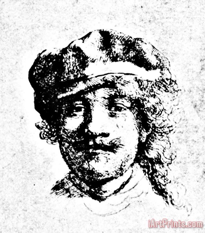Rembrandt Self Portrait Engraving painting - Rembrandt Rembrandt Self Portrait Engraving Art Print