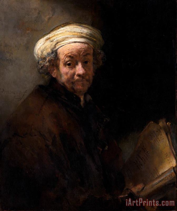 Rembrandt Self Portrait As The Apostle St Paul Art Painting