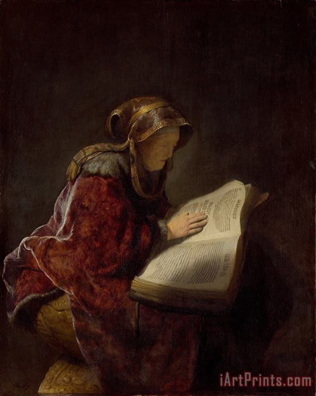 Rembrandt The Prophetess Anna (known As 'rembrandt's Mother') Art Painting