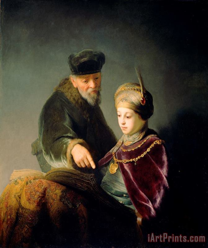 Rembrandt Harmensz van Rijn A Young Scholar And His Tutor Art Painting
