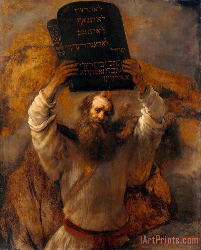 Rembrandt Harmensz van Rijn Moses with The Ten Commandments Art Print