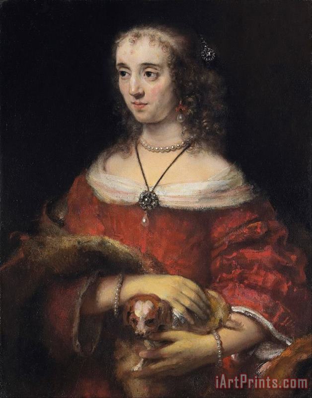 Rembrandt Harmensz van Rijn Portrait of a Lady with a Lap Dog Art Painting