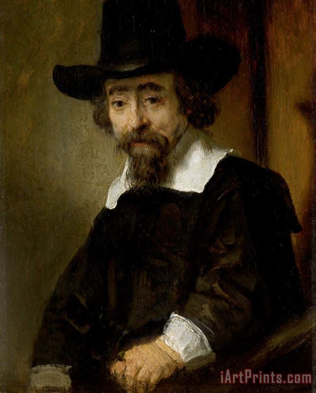 Rembrandt Harmensz van Rijn Portrait of a Man, Thought to Be Dr. Ephraim Bueno Art Painting