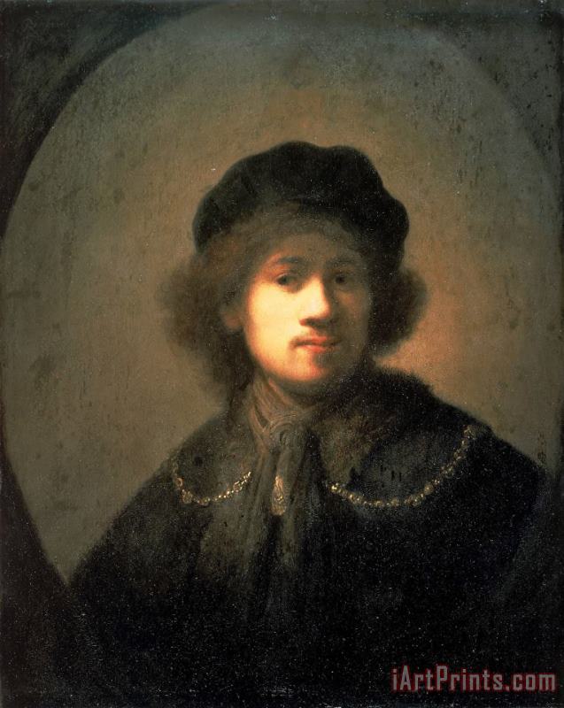 Rembrandt Harmensz van Rijn Portrait of The Artist As a Young Man Art Painting