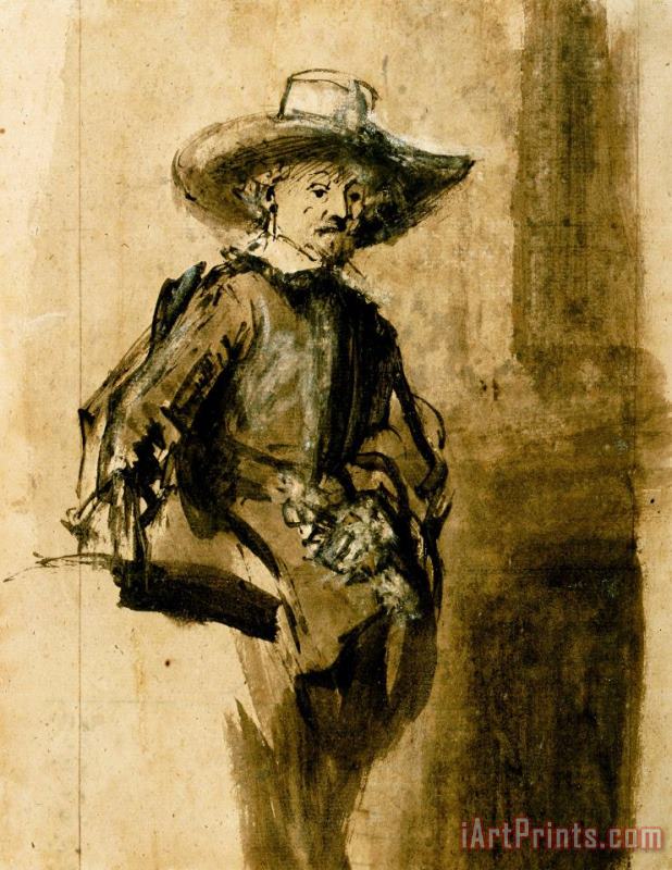 Rembrandt Harmensz van Rijn Study for One of The Syndics, Volkert Jansz. Art Print