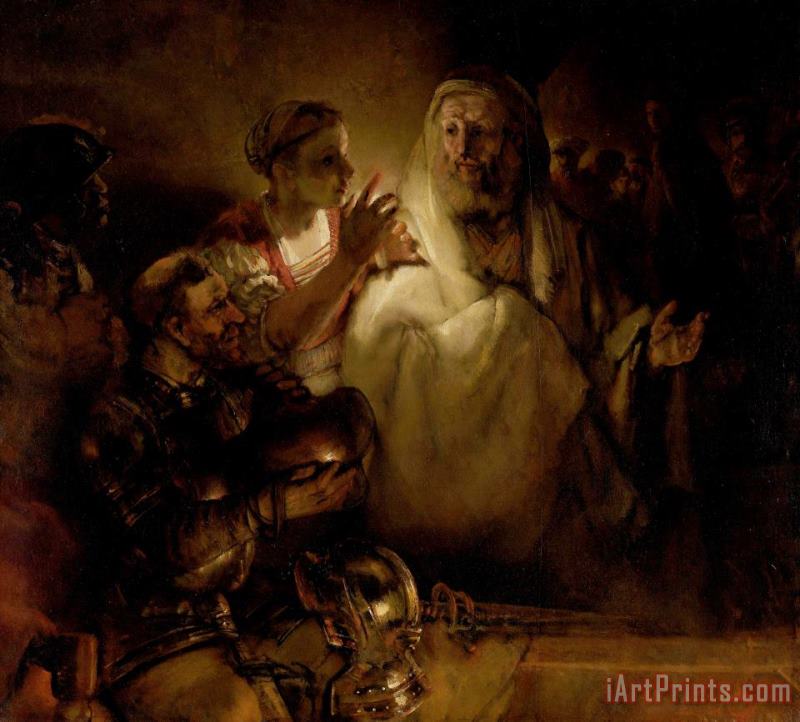 The Denial of St Peter painting - Rembrandt Harmensz van Rijn The Denial of St Peter Art Print