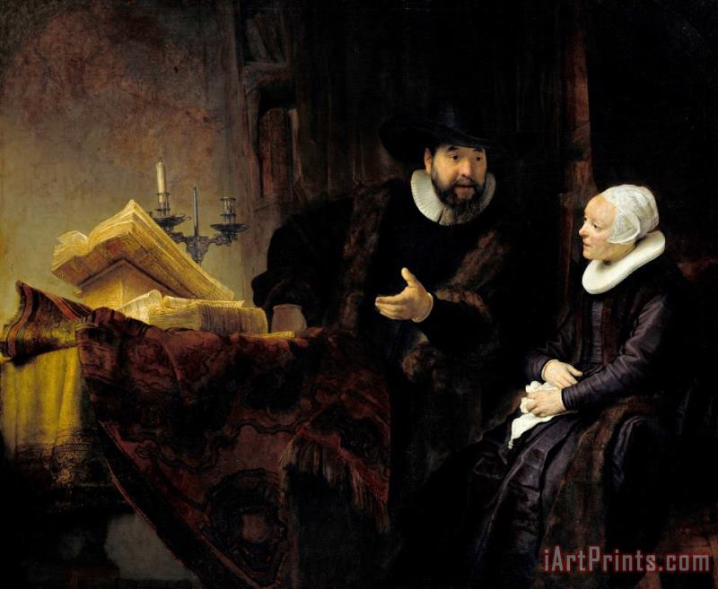 Rembrandt Harmensz van Rijn The Mennonite Preacher Anslo And His Wife Art Painting